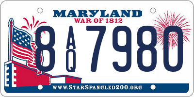 MD license plate 8AQ7980