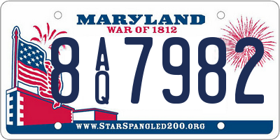 MD license plate 8AQ7982