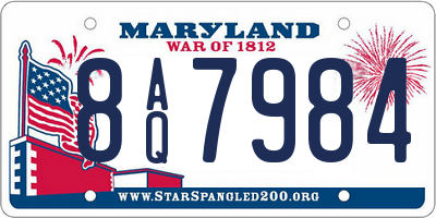 MD license plate 8AQ7984