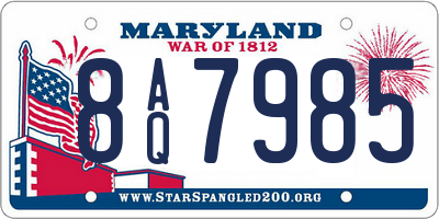 MD license plate 8AQ7985