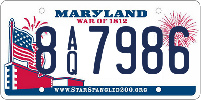 MD license plate 8AQ7986