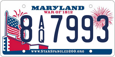 MD license plate 8AQ7993