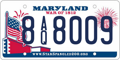 MD license plate 8AQ8009