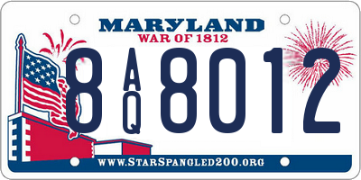 MD license plate 8AQ8012