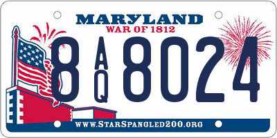 MD license plate 8AQ8024