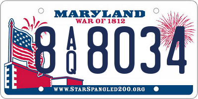 MD license plate 8AQ8034