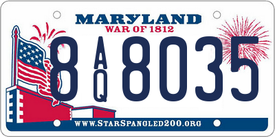 MD license plate 8AQ8035