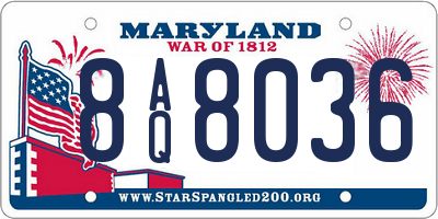 MD license plate 8AQ8036