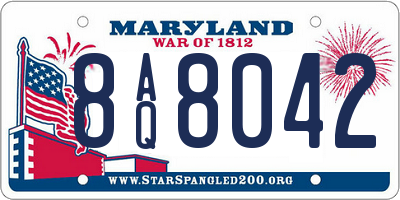 MD license plate 8AQ8042