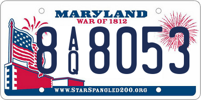 MD license plate 8AQ8053