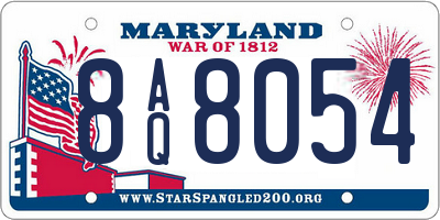 MD license plate 8AQ8054