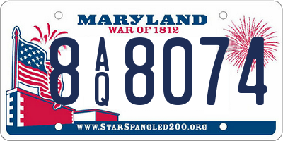 MD license plate 8AQ8074