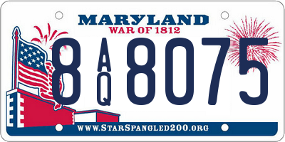 MD license plate 8AQ8075