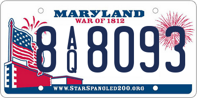 MD license plate 8AQ8093
