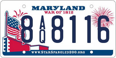 MD license plate 8AQ8116