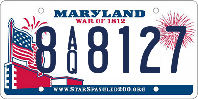 MD license plate 8AQ8127