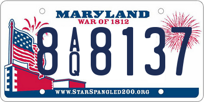 MD license plate 8AQ8137