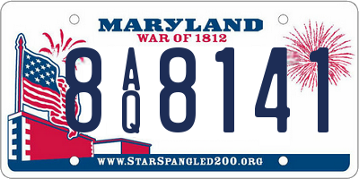 MD license plate 8AQ8141