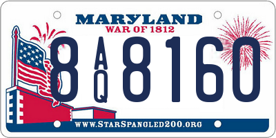 MD license plate 8AQ8160