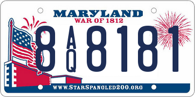 MD license plate 8AQ8181