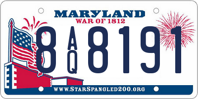 MD license plate 8AQ8191