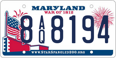 MD license plate 8AQ8194