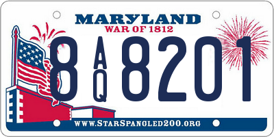 MD license plate 8AQ8201