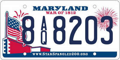 MD license plate 8AQ8203