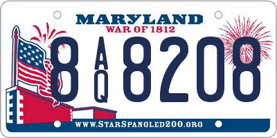 MD license plate 8AQ8208