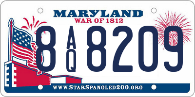 MD license plate 8AQ8209