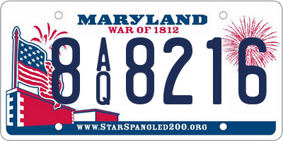 MD license plate 8AQ8216