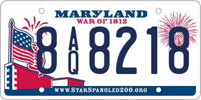 MD license plate 8AQ8218