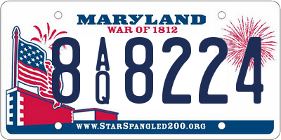 MD license plate 8AQ8224