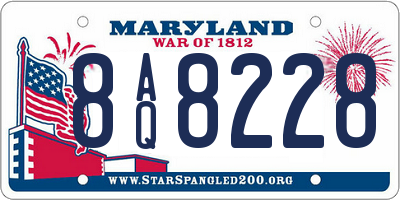 MD license plate 8AQ8228