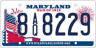 MD license plate 8AQ8229