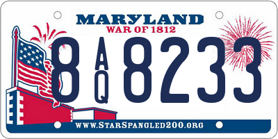 MD license plate 8AQ8233