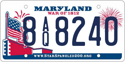 MD license plate 8AQ8240