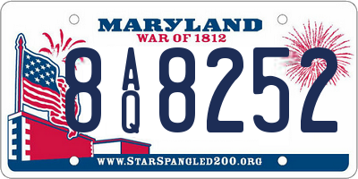 MD license plate 8AQ8252
