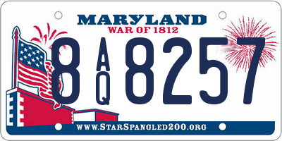 MD license plate 8AQ8257