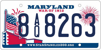 MD license plate 8AQ8263