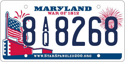 MD license plate 8AQ8268