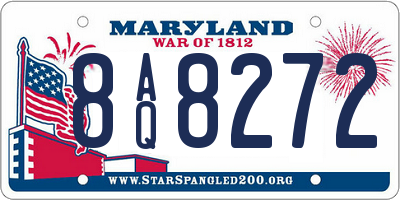MD license plate 8AQ8272