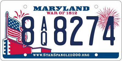 MD license plate 8AQ8274