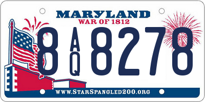 MD license plate 8AQ8278