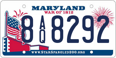 MD license plate 8AQ8292