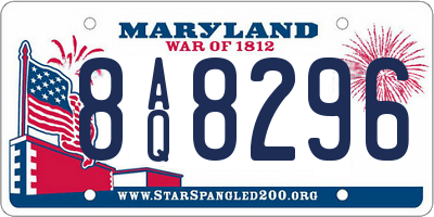 MD license plate 8AQ8296