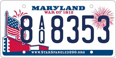 MD license plate 8AQ8353