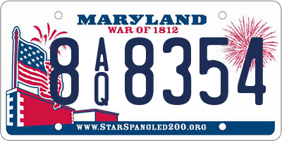 MD license plate 8AQ8354