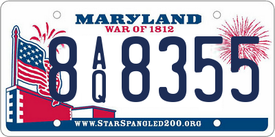 MD license plate 8AQ8355