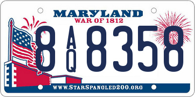 MD license plate 8AQ8358